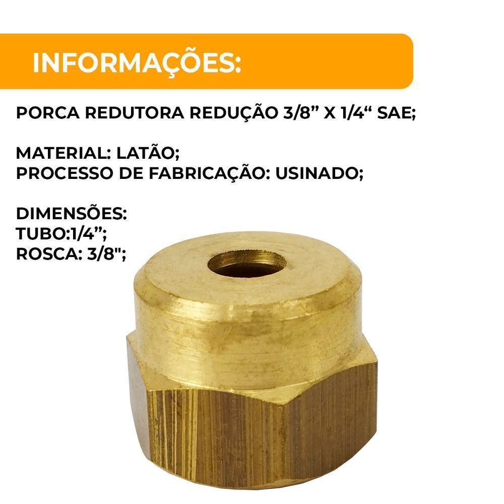 Porca Redutora Para Tubo De Cobre 1-4? X 3-8 50 Unidades - 2