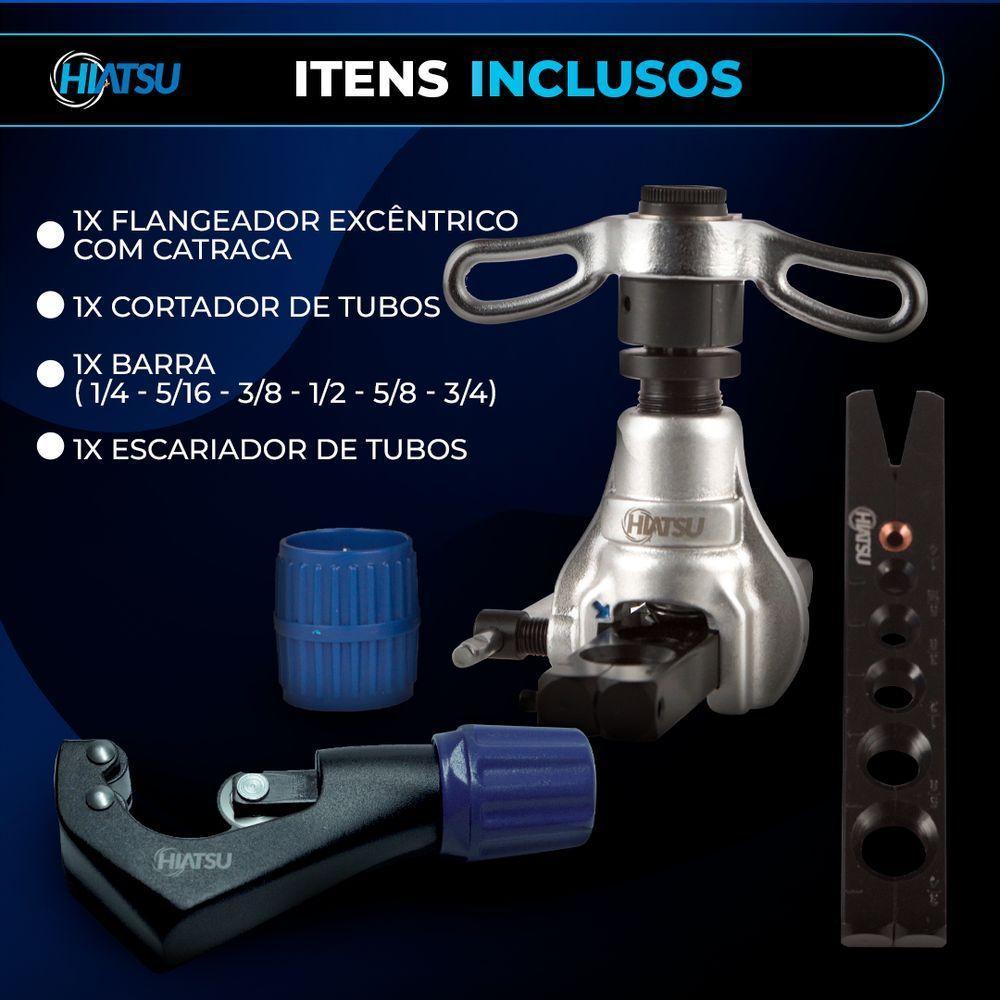 Flangeador Excêntrico Com Catraca 1-4? A 3-4? + Pino Alargador De Tubos De 1-4? A 5-8? 1 Unidade - 7