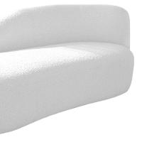 Divã Recamier Curvo Luna 140cm Lado Esquerdo Suede - Doce Sonho Móveis Branco