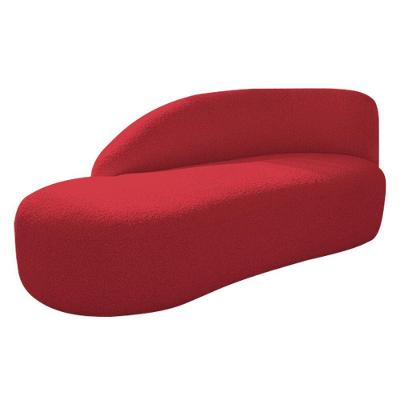 Divã Recamier Curvo Luna 140cm Lado Esquerdo Suede - Doce Sonho Móveis Vermelho