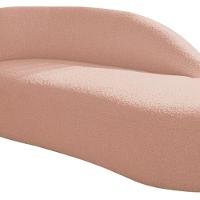 Divã Recamier Curvo Luna 160cm Lado Direito Suede - Doce Sonho Móveis Rosê - 3