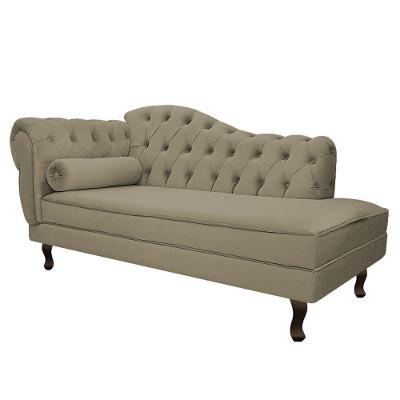 Divã Recamier Diana Lado Direito 120 Cm Suede Cappuccino