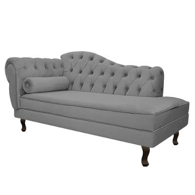 Divã Recamier Diana Lado Direito 120 Cm Suede Cinza
