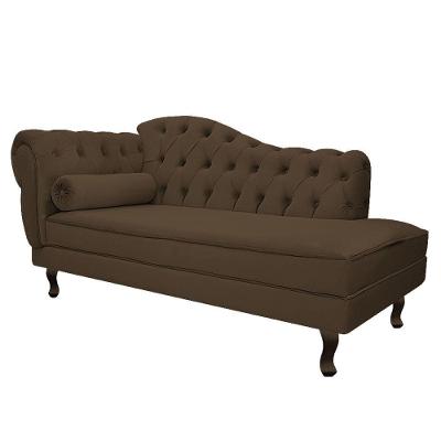 Divã Recamier Diana Lado Direito 120 Cm Suede Marrom