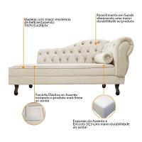 Divã Recamier Diana Lado Esquerdo 120cm Suede Bege - 5