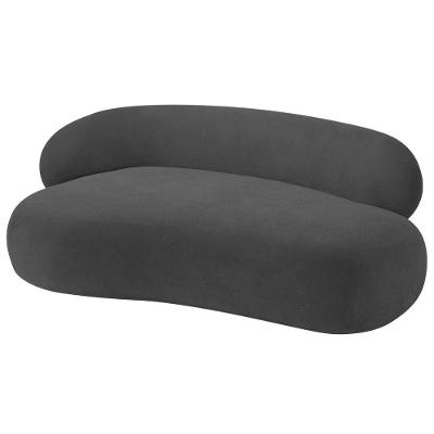 Divã Recamier Luxo Decorativo Canadá 150cm Lado Direito Linho Cinza Escuro
