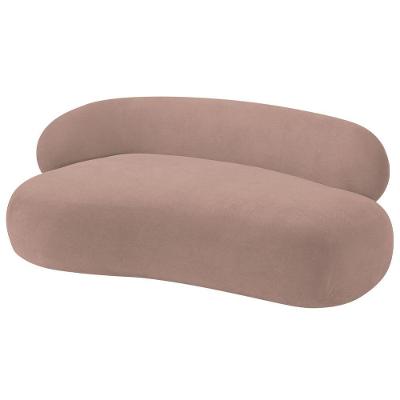 Divã Recamier Luxo Decorativo Canadá 150cm Lado Direito Linho Rosê