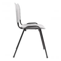 Kit 6 Cadeiras Iso Para Escola Escritório Comércio Cinza Base Preta - 3