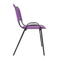 Kit 6 Cadeiras Iso Para Escola Escritório Comércio Roxo Base Preta - 3