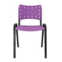 Kit 6 Cadeiras Iso Para Escola Escritório Comércio Roxo Base Preta - 5