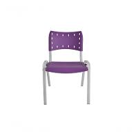 Kit 6 Cadeiras Iso Para Escola Escritório Comércio Roxo Base Branca - 5