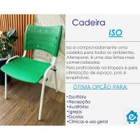 Kit 5 Cadeiras Iso Para Escola Escritório Comércio Verde Base Branca - 2