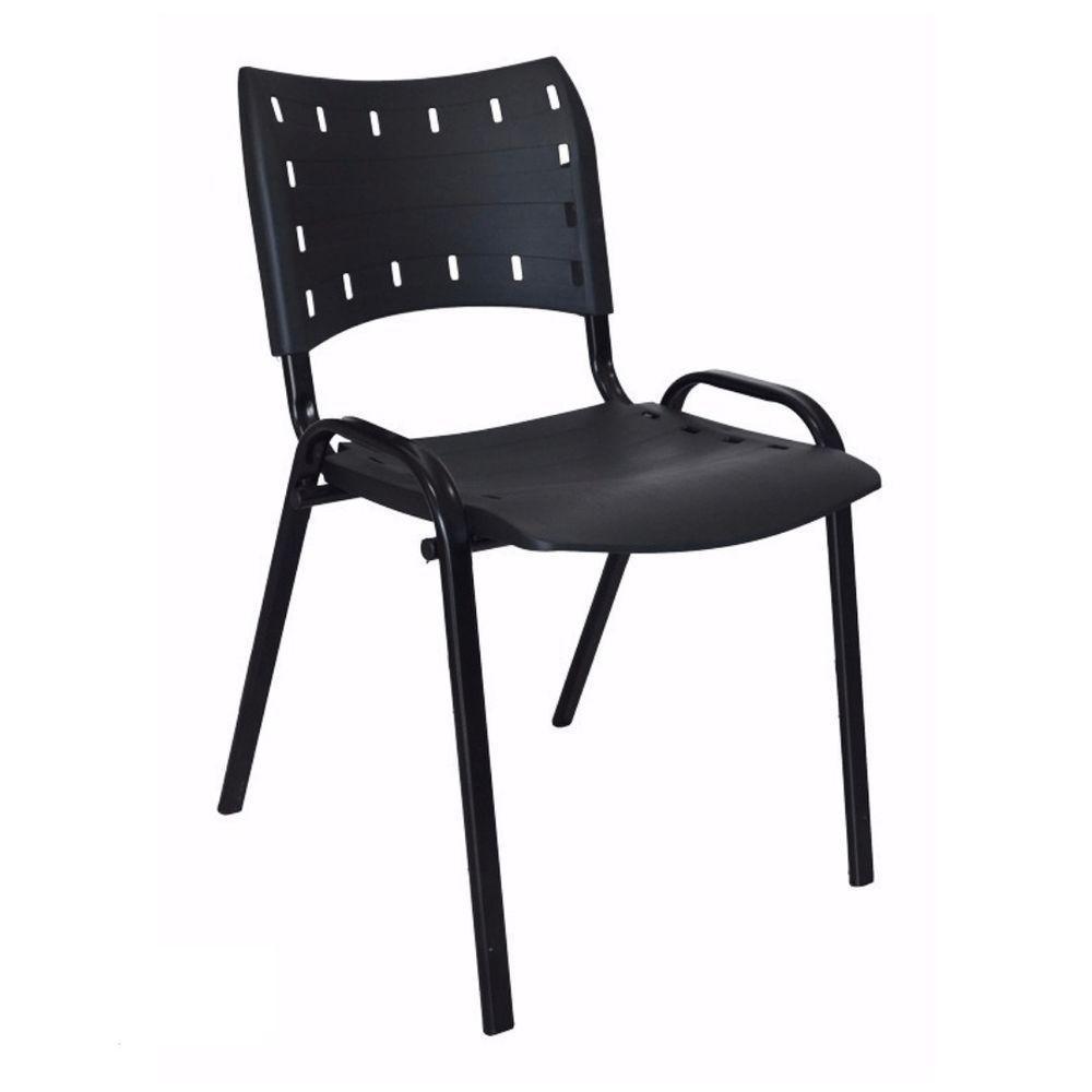 Kit 5 Cadeiras Iso Para Escola Escritório Comércio Preta Base Preta - 6