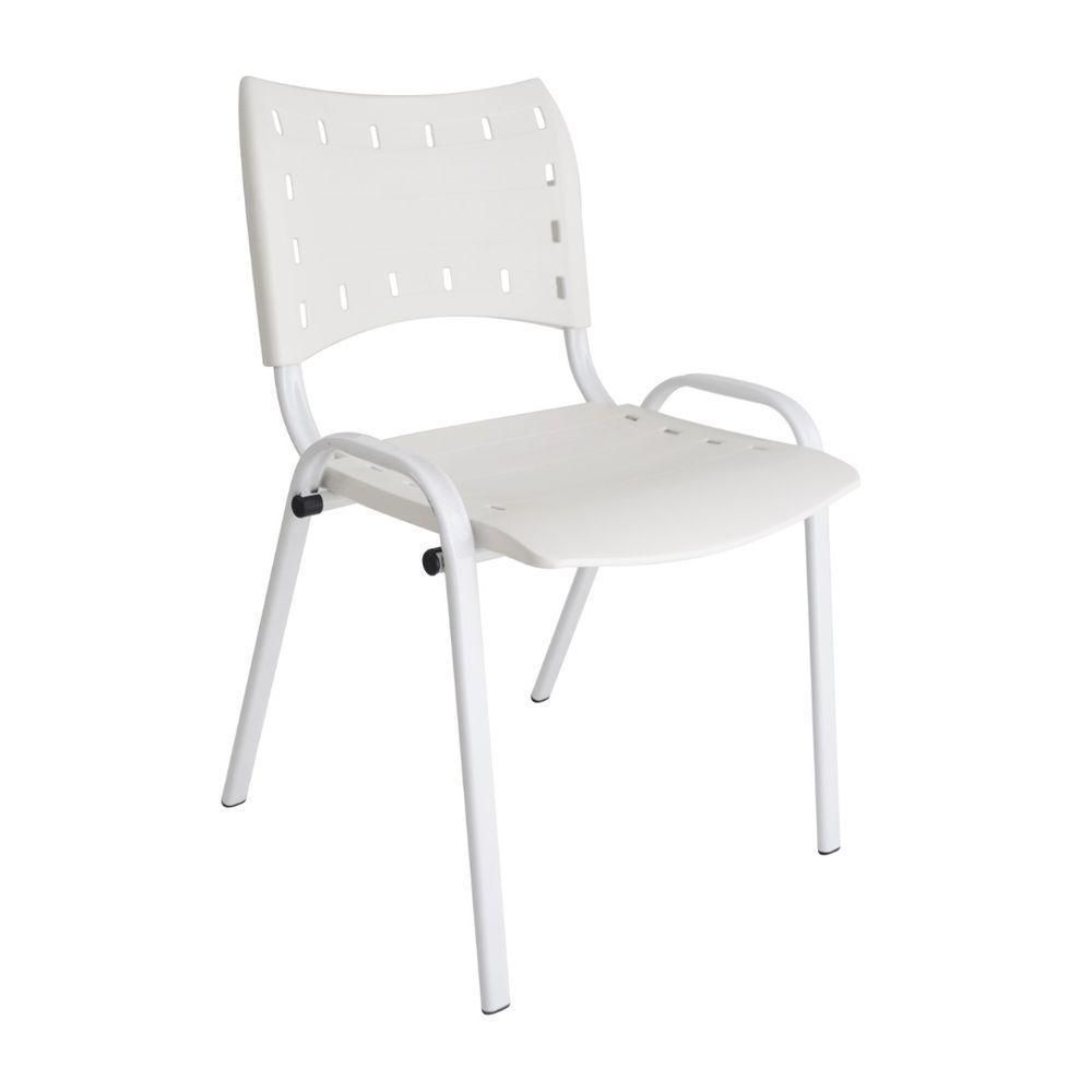 Kit 4 Cadeiras Iso Para Escola Escritório Comércio Branca Base Branca - 7