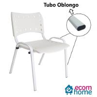 Kit 4 Cadeiras Iso Para Escola Escritório Comércio Branca Base Branca - 3