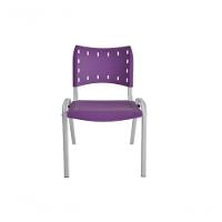 Kit 4 Cadeiras Iso Para Escola Escritório Comércio Roxo Base Branca - 7