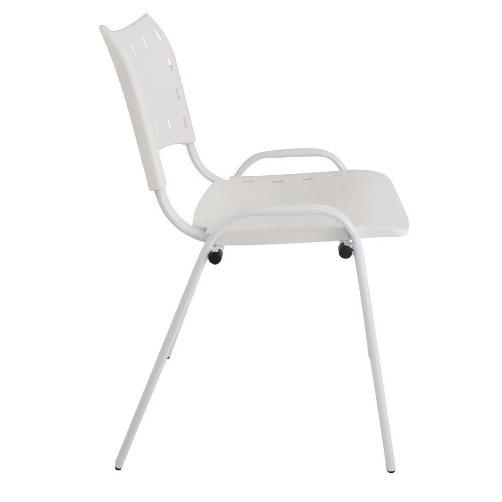Kit 3 Cadeiras Iso Para Escola Escritório Comércio Branca Base Branca - 6