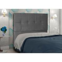 Cabeceira Lisboa 1,40 Cm Cama Box Casal Suede Cinza - 3
