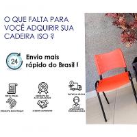 Kit 3 Cadeiras Iso Para Escola Escritório Comércio Laranja Base Preta - 5