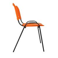 Kit 3 Cadeiras Iso Para Escola Escritório Comércio Laranja Base Preta - 6