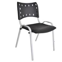 Kit 4 Cadeiras Iso Para Escola Escritório Comércio Preto Base Branco - 6