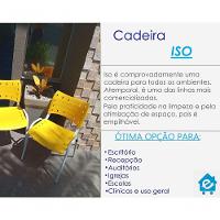 Kit 3 Cadeiras Iso Para Escola Escritório Comércio Amarela Base Branca - 2
