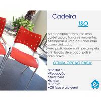 Kit 3 Cadeiras Iso Para Escola Escritório Comércio Laranja Base Branca - 2