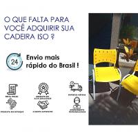 Kit 4 Cadeiras Iso Para Escola Escritório Comércio Amarela Base Branca - 5