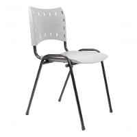 Kit 3 Cadeiras Iso Para Escola Escritório Comércio Cinza Base Preto - 6