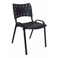 Kit 4 Cadeiras Iso Para Escola Escritório Comércio Preto Base Preto - 6