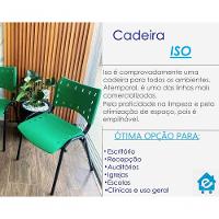 Kit 6 Cadeiras Iso Para Escola Escritório Comércio Verde Base Preta - 7