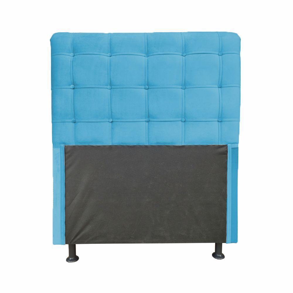 Cabeceira Dama 1,40 Cm Cama Box Casal Suede Azul Turquesa - 1