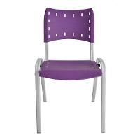Kit 3 Cadeiras Iso Para Escola Escritório Comércio Roxa Base Branca - 7