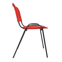 Kit 4 Cadeiras Iso Para Escola Escritório Comércio Vermelha Base Preta - 8