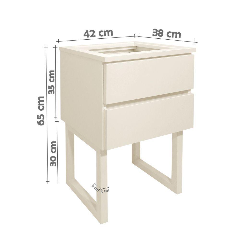 Mesa De Cabeceira Lateral Penteadeira Off White Laca - 5