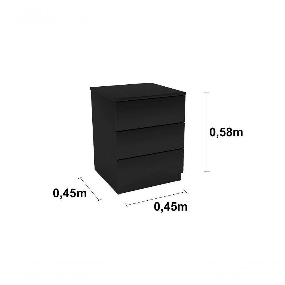 Mesa De Cabeceira Veronna 3 Gavetas Tcil Cinamomo - 2