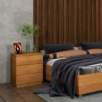 Mesa De Cabeceira Veronna 3 Gavetas Tcil Cinamomo - 3