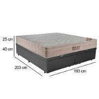 Cama Box Baú King Sintético Bipartido + Colchão Ortobom Airtech Molas Ensacadas 65x193x203 Cor:cinza - 6