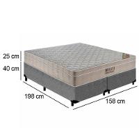 Cama Box Queen Bipartido Suede + Colchão Ortobom Airtech Molas Ensacadas 65x158x198 Cinza - 5