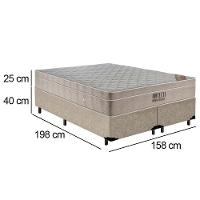 Cama Box Queen Bipartido Suede + Colchão Ortobom Airtech Molas Ensacadas 65x158x198 Cor:bege - 6