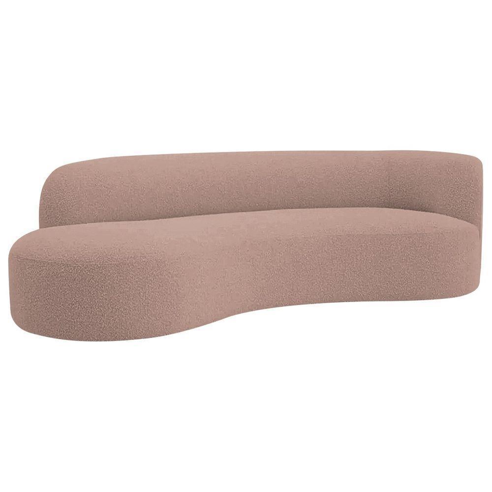 Divã Recamier Orgânico Tokyo 160cm Lado Esquerdo Linho Rosê - 1