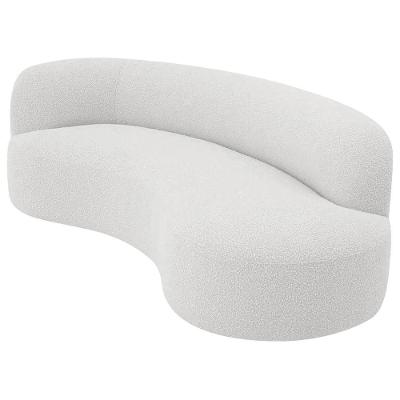 Divã Recamier Orgânico Tokyo 180cm Lado Direito Bouclé Branco