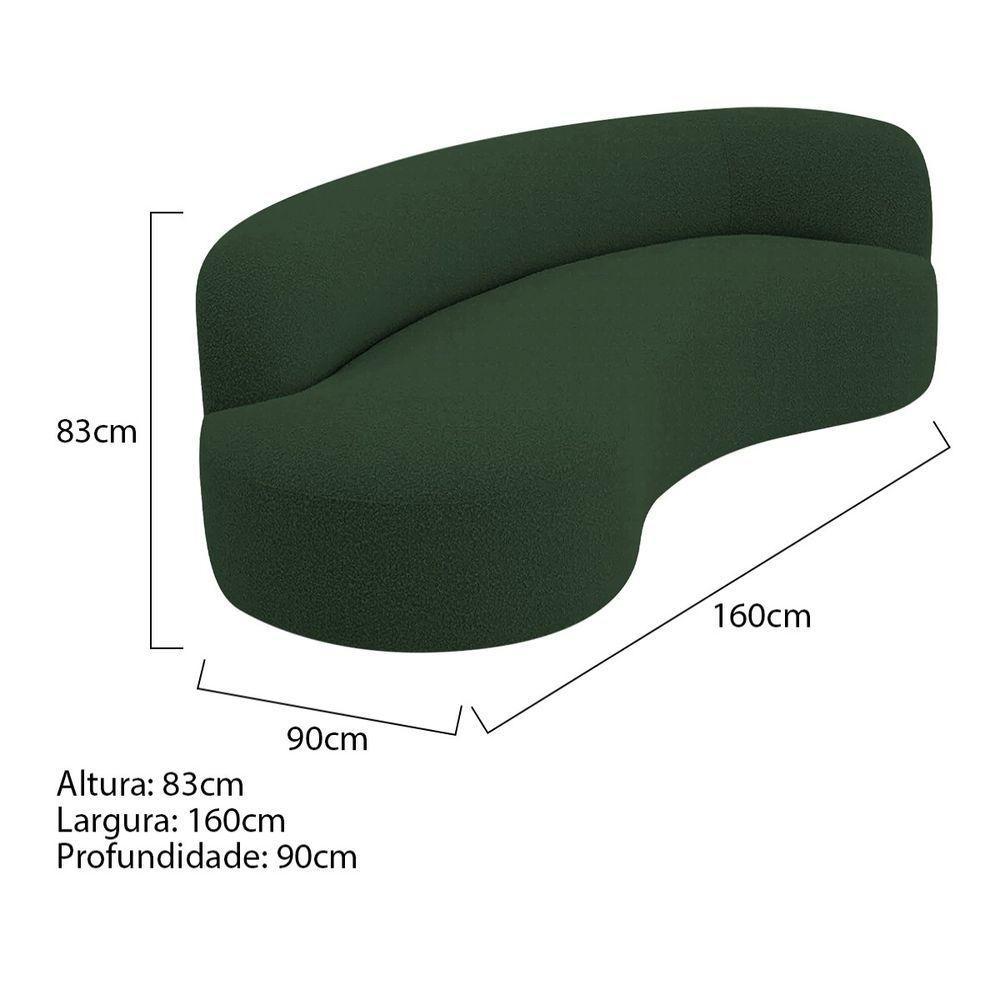 Divã Recamier Orgânico Tokyo 160cm Lado Esquerdo Linho Verde - 2