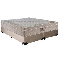 Cama Box Casal Sintético Bipartido + Colchão Ortobom Airtech Molas Ensacadas 65x138x188 Cor:bege - 1