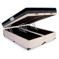 Cama Box Baú Casal Sintético Bipartido + Colchão Ortobom Iso Dupla Face 60x138x188 Cor:branco - 7