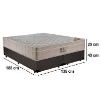 Cama Box Casal Bipartido Sintético + Colchão Ortobom Airtech Molas Ensacadas 65x138x188 Marrom - 7
