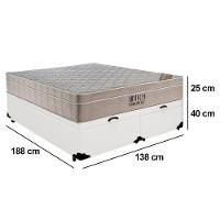 Cama Box Baú Casal Bipartido Sintético + Colchão Ortobom Airtech Molas Ensacadas 65x138x188 Branco - 6