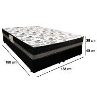 Cama Box Casal Sintético Bipartido + Colchão Ortobom Iso Dupla Face 60x138x188 Cor:preto - 5