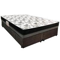 Cama Box Casal Suede Bipartido + Colchão Ortobom Iso Dupla Face 60x138x188 Cor:marrom - 1