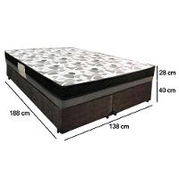 Cama Box Casal Suede Bipartido + Colchão Ortobom Iso Dupla Face 60x138x188 Cor:marrom - 6